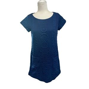 Amada Uprichard Blue Textured Mini A Line Dress size M